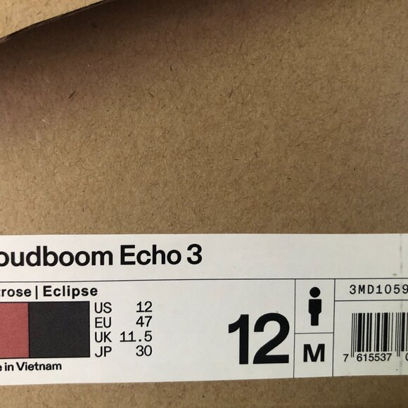 On Cloudboom Echo 3 Dustrose/Eclipse Mens Running Shoe Size 12 (NEW) 3MD10592485